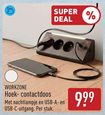 WORKZONE Hoek-contactdoos