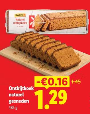 Ontbijtkoek naturel gesneden
