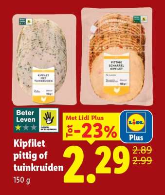 Kipfilet pittig of tuinkruiden