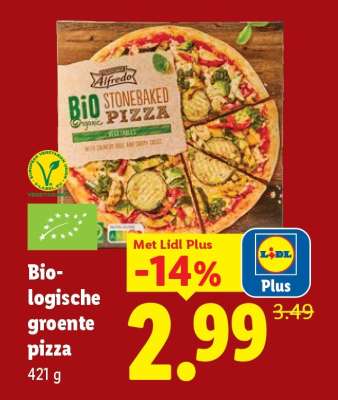 Bio-logische groente pizza