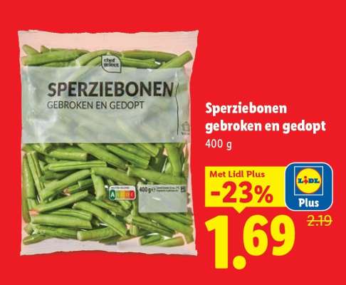 Sperziebonen gebroken en gedopt