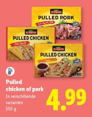 Pulled chicken of pork