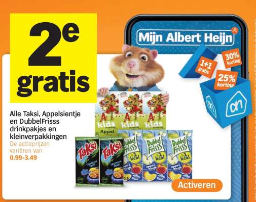 Taksi, Appelsientje en DubbelFrisss drinkpakjes