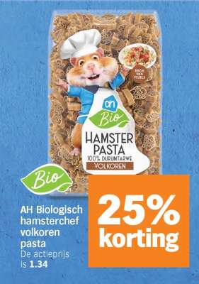 AH Biologisch hamsterchef volkoren pasta