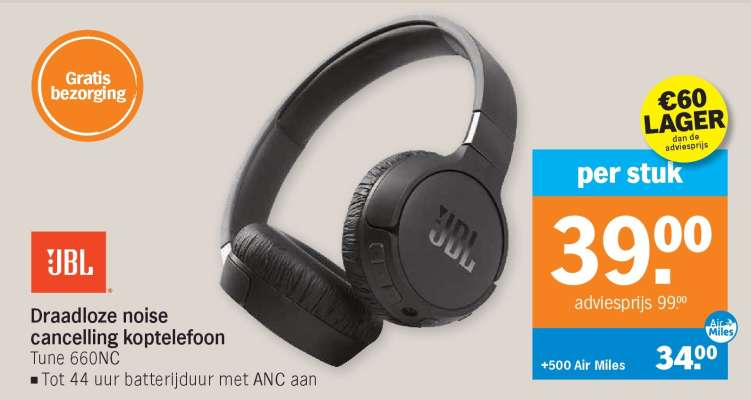 JBL Draadloze noise cancelling koptelefoon Tune 660NC