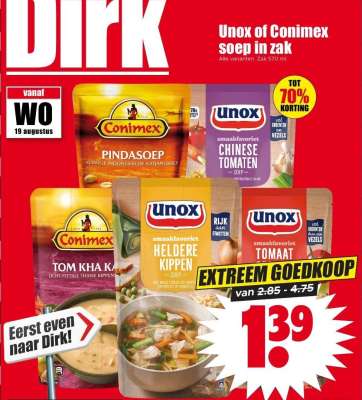 Unox of Conimex soep in zak