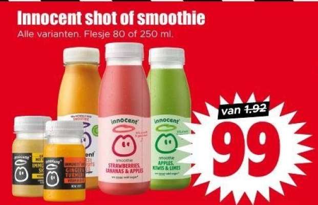 Innocent shot of smoothie
