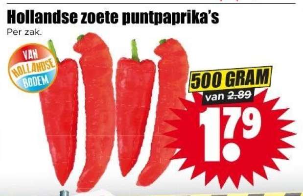 Hollandse zoete puntpaprika's
