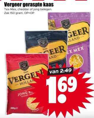 Vergeer geraspte kaas