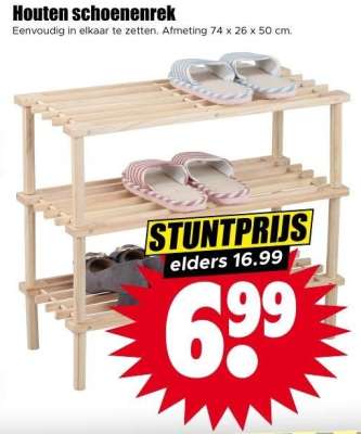 Houten schoenenrek