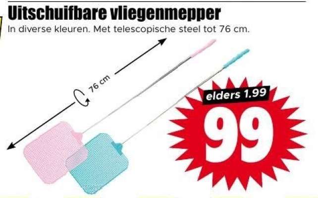 Uitschuifbare vliegenmepper