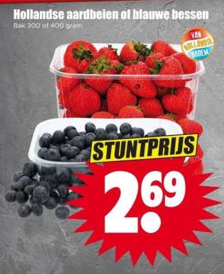 Hollandse aardbeien of blauwe bessen