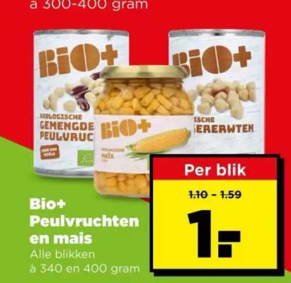 Bio+ Peulvruchten en mais