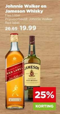 Johnnie Walker en Jameson Whisky