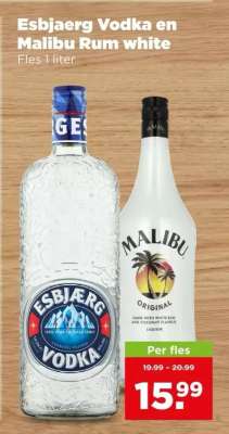 Esbjaerg Vodka en Malibu Rum white