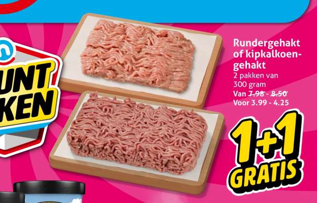 Rundergehakt of kipkalkoengehakt