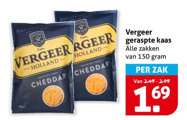Vergeer geraspte kaas