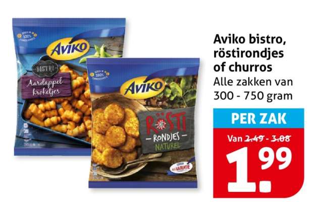 Aviko Bistro, Rösti rondjes of Churros