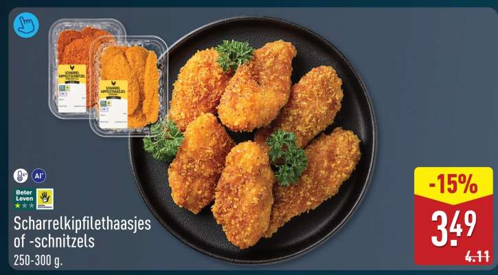 Scharrelkipfilethaasjes of -schnitzels