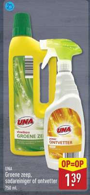 UNA Groene zeep, sodareiniger of ontvetter