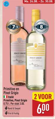 Primitivo en Pinot Grigio