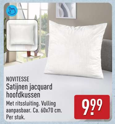 NOVITESSE Satijnen jacquard hoofdkussen