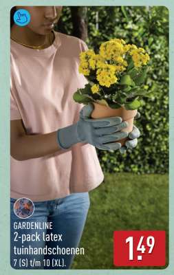 GARDENLINE 2-pack latex tuinhandschoenen