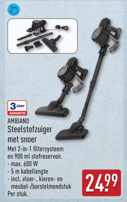 AMBIANO Steelstofzuiger met snoer