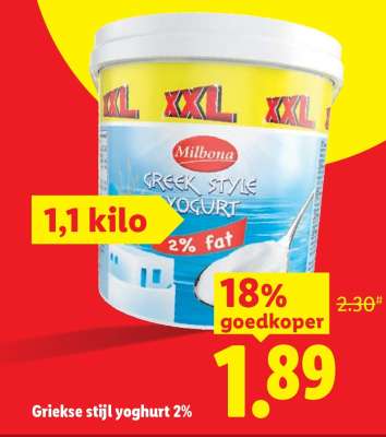 Milbona Greek Style Yoghurt 2%