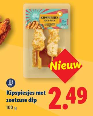 Kipspiesjes met zoetzure dip