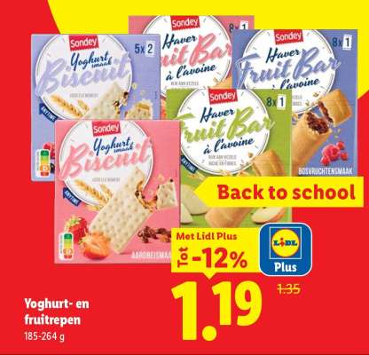 Yoghurt- en fruitrepen
