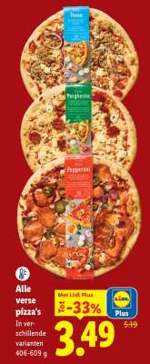 Alle verse pizza's