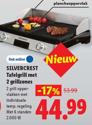 SILVERCREST Tafelgrill met 2 grillzones