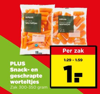 PLUS Snack- en geschrapte worteltjes