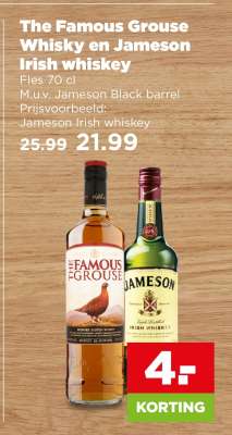 The Famous Grouse Whisky en Jameson Irish whiskey