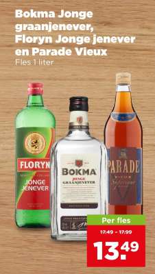 Bokma Jonge graanjenever, Floryn Jonge jenever en Parade Vieux