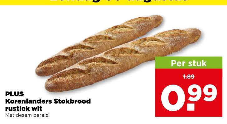 PLUS Korenlanders Stokbrood rustiek wit