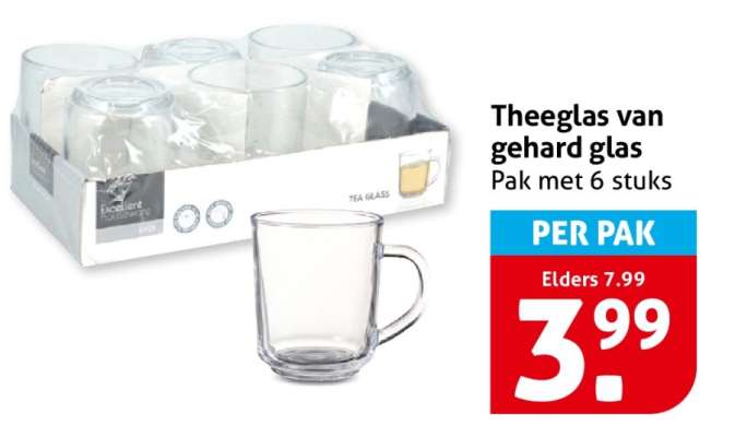 Theeglas van gehard glas
