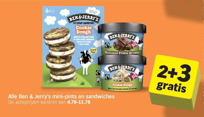 Ben & Jerry's mini-pints en sandwiches