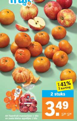 AH Teamfruit mandarijnen en zoete kleine appeltjes