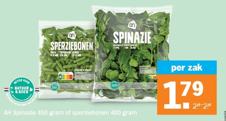 AH Spinazie of sperziebonen