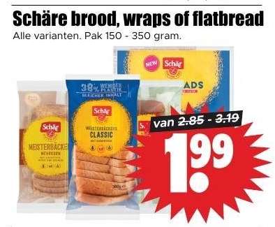 Schär brood, wraps of flatbread
