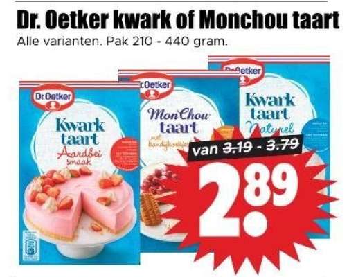 Dr. Oetker kwark- of monchou taart