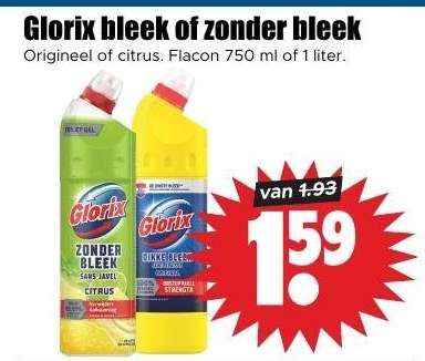 Glorix bleek of zonder bleek