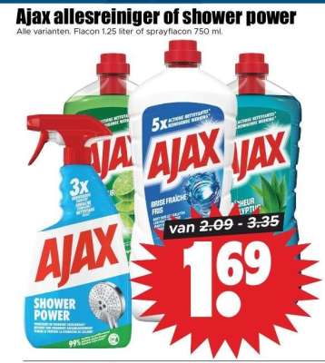 Ajax allesreiniger of shower power