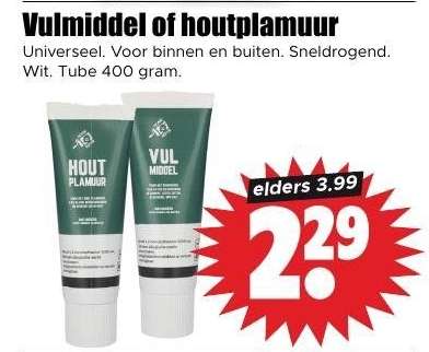 Vulmiddel of houtplamuur