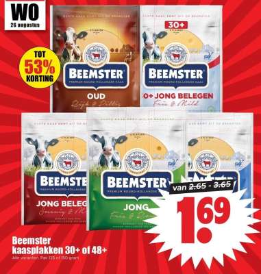Beemster kaasplakken 30+ of 48+