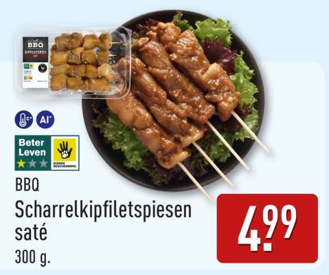 BBQ Scharrelkipfiletspiesen saté