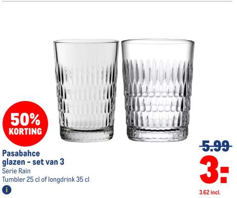 Pasabahce glazen – set van 3