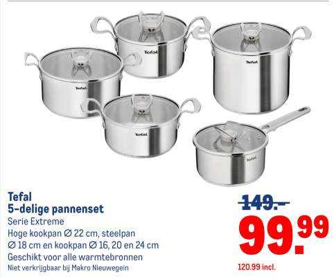 Tefal 5-delige pannenset